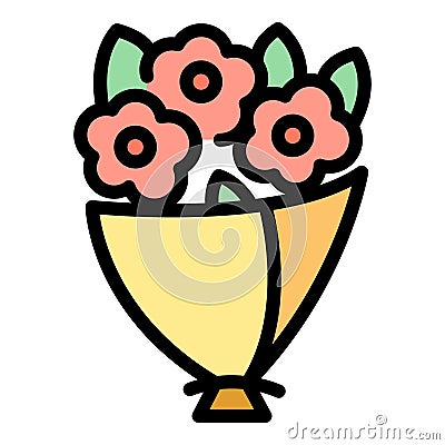 Posy flower bouquet icon vector flat Vector Illustration