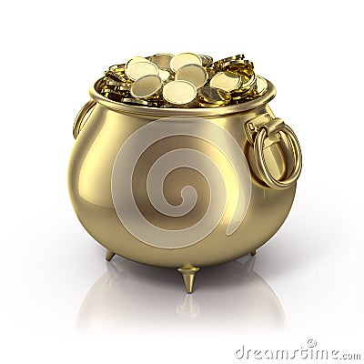 Pot of gold Stock Photo