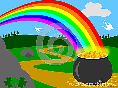 Pot of Gold Stock Photo