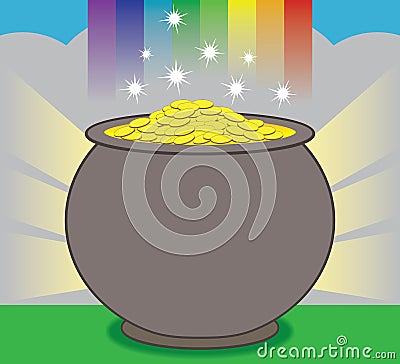 Pot of Gold Vector Illustration