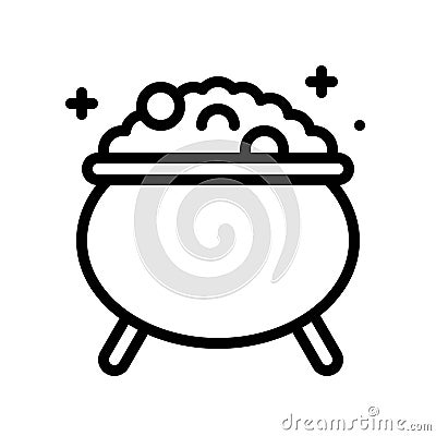 Pot of gold vector, Feast of Saint Patrick line icon Vector Illustration