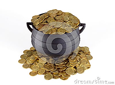 POT OF GOLD Stock Photo