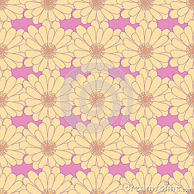 Pot Marigold Vector Repeat Pattern Vector Illustration
