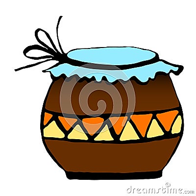 Pot for storage Vector Illustration