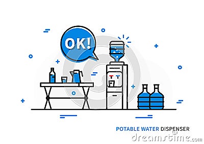 Potable water dispenser vector illustration Vector Illustration