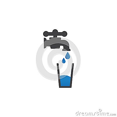 Potable water icon design template vector isolated Cartoon Illustration