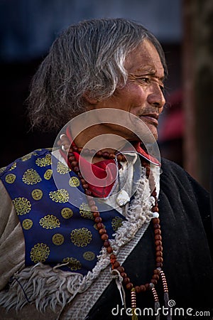 A Potala Palace Elederly man Devotee Lhasa Tibet Editorial Stock Photo