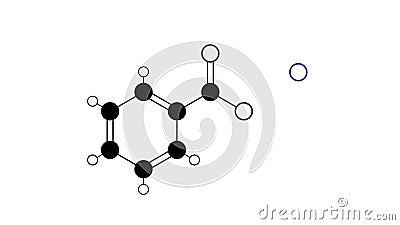 potassium benzoate molecule, structural chemical formula, ball-and-stick model, isolated image e212 Stock Photo