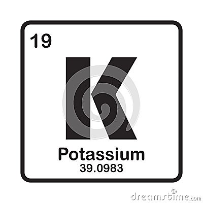 Potassium element icon Vector Illustration