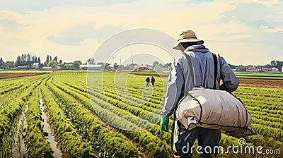potassium farm fertilizer Cartoon Illustration