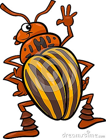 Potato beetle insect cartoon illustration Vector Illustration