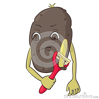 Potato Cartoon Vector Illustration