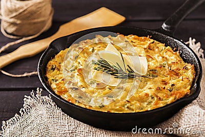 Potato Casserole with cheese Stock Photo