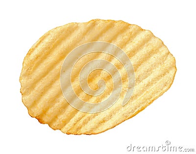 Potato Chip with Ridges isolated Stock Photo