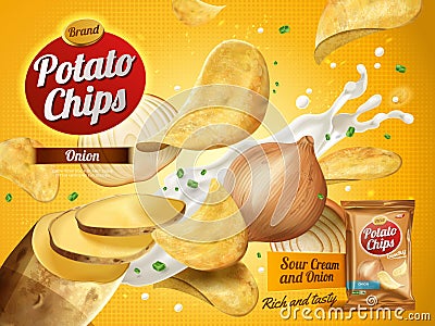 Potato chips advertisement Cartoon Illustration