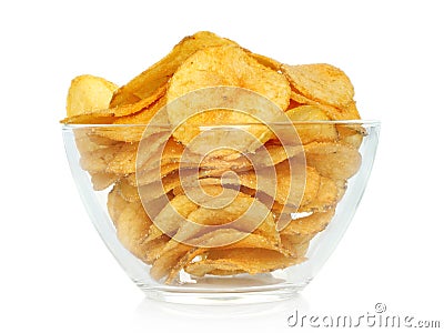 Potato chips bowl Stock Photo