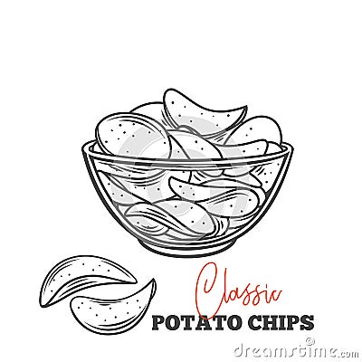 Potato chips set Vector Illustration