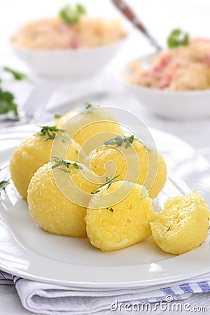 Potato dumplings Stock Photo