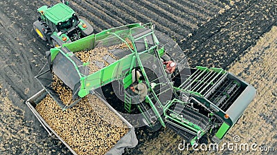 Modern Potato Harvesting Machine Harvest Crop. Stock Video - Video of mellow, harvest: 136645079