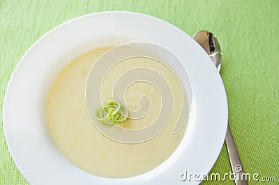 Potato Leek Soup Stock Photo