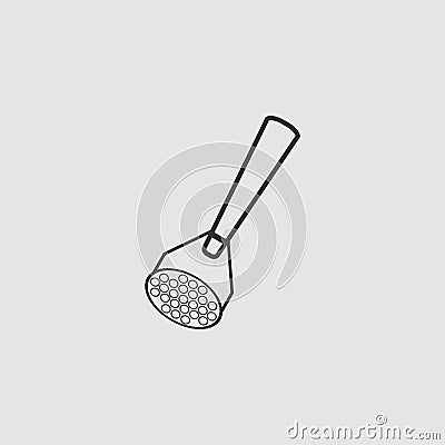 Potato masher icon flat Cartoon Illustration