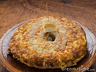 Potato omelette plate Stock Photo