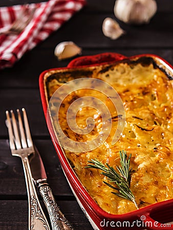 Potato-onion casserole Stock Photo