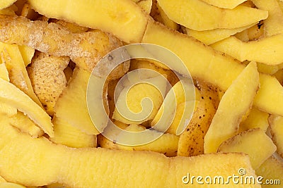 Pile of potato peel isolated on white background Stock Photo