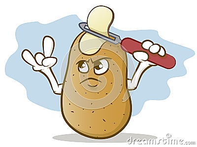 Potato Skin Head Vector Illustration