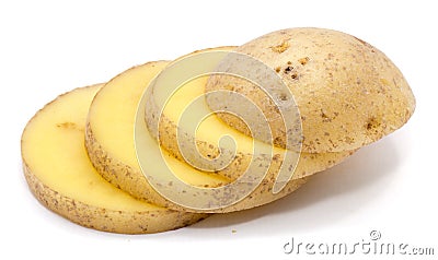 Potato on white Stock Photo