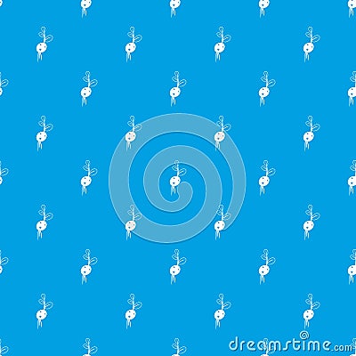 Potato sprout from the root pattern seamless blue Vector Illustration