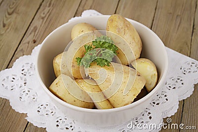 Potatoes boiled in their jaket Stock Photo