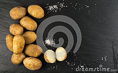 Potatoes Boiled in Their Skins on Stone Background Stock Photo