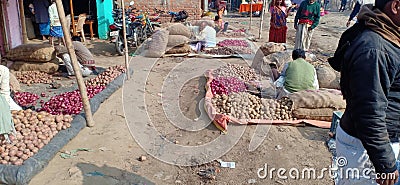 Potatoes onions market in benipatti madhubani bihar india Editorial Stock Photo