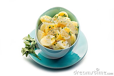 Potatoes salad with parlsey Stock Photo