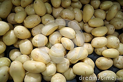 Potatoes sale in fresh market Stock Photo