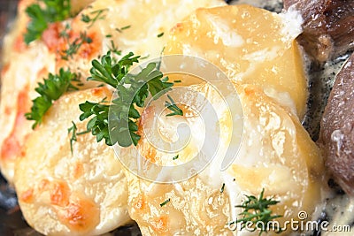 Potatoes with sour cream Stock Photo