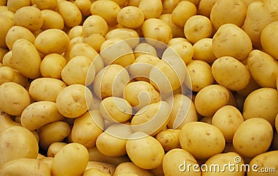 Potatoes stand Stock Photo