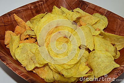 Potatoes home made chips. Eating, delicious Stock Photo