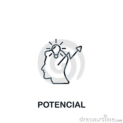 Potencial icon. Monochrome simple Business Training icon for templates, web design and infographics Vector Illustration