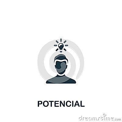 Potencial icon. Monochrome simple icon for templates, web design and infographics Vector Illustration