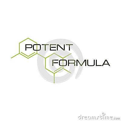 Potent formula sticker for healthy cosmetic product Vector Illustration
