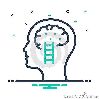 Mix icon for Potentially, possibly and brain Vector Illustration