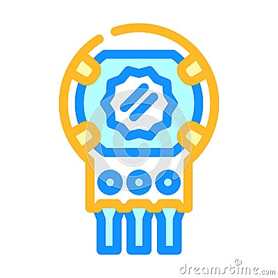 potentiometer electronic component color icon vector illustration Cartoon Illustration