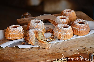 Potica, Roll with walnuts Stock Photo