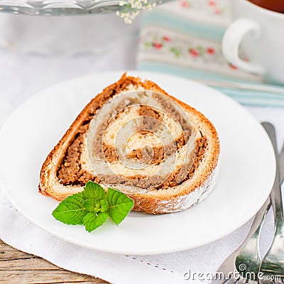 Potica, Slovenian Walnut Roll Stock Photo