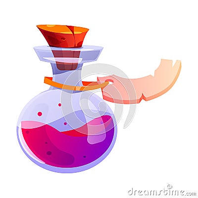 Potion Jar with Tag and Cork as Game Object Vector Illustration Stock Photo