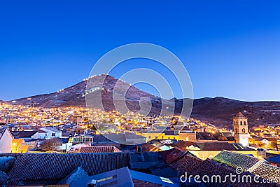 Potosi, Bolivia at Night Stock Photo
