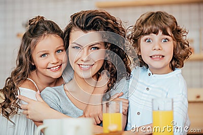 potrait of mother with her cute Stock Photo