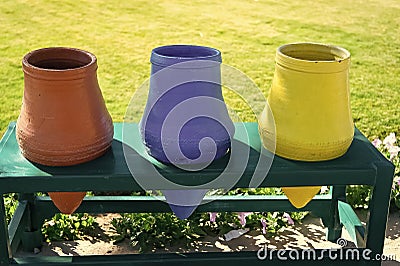 Pots or empty flowerpots Stock Photo